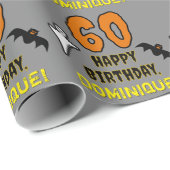 60. Geburtstag: Spooky Halloween Thema, Individuel Geschenkpapier (Rolleneckpunkt)