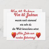 60. Geburtstag Spruch und Gratulation (Vorne/Hinten)