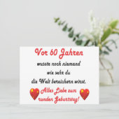 60. Geburtstag Spruch und Gratulation (Stehend Vorderseite)