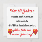 60. Geburtstag Spruch und Gratulation (Vorderseite)
