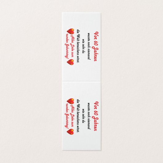 60. Geburtstag Spruch und Gratulation (Außenseite Aufgefaltet)