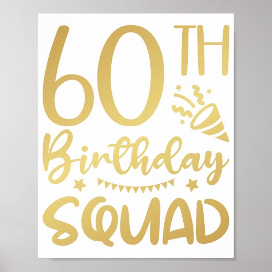 60. Geburtstag Squad 60 Party Crew Poster (Vorne)
