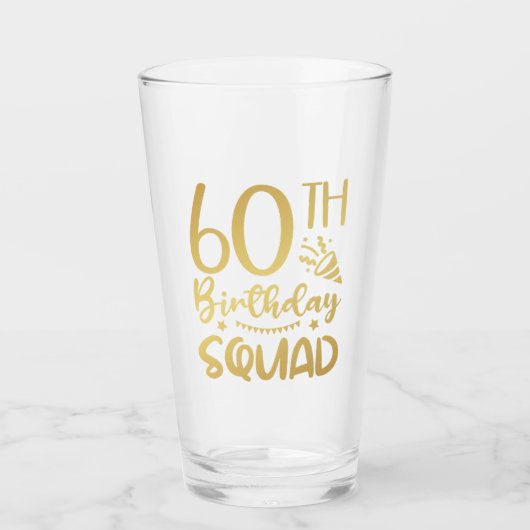 60. Geburtstag Squad 60 Party Crew trinken Glas (Vorderseite)