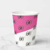 60. Geburtstag Stilvoll rosa Personalisiert Pappbecher (Rückseite)