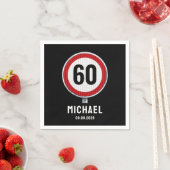60. Geburtstag Tempolimitschild - JEDES ALTER Serviette (Beispiel)