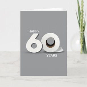 60. Geburtstag Toilettenpapierrolle Karte