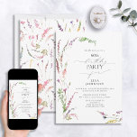 60. Geburtstag Trendy Elegante Wildblume Floral Einladung<br><div class="desc">Feiern Sie einen 60. Geburtstag im Stil mit dieser atemberaubenden 60. Geburtstag Trendy Elegant Wildblume Floral Einladung! Mit einem eleganten Rahmen von wunderschönen Aquarellfarben-Wildblumen bietet es den idealen Rahmen, um diesen besondere Anlass zu ehren. Darüber hinaus können Sie die Einladung mit persönlichen Daten, die in modernen handgeschriebenen Kalligrafien geschrieben sind,...</div>