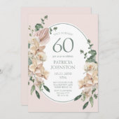 60. Geburtstag tropische Flora Einladung (Vorne/Hinten)