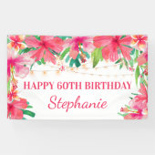 60. Geburtstag Tropische String Lights Hawaiian Banner (Horizontal)