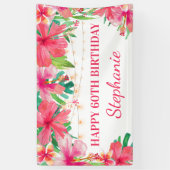 60. Geburtstag Tropische String Lights Hawaiian Banner (Vertikal)