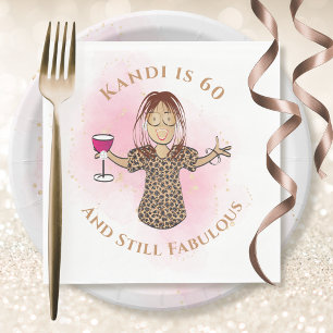 60. Geburtstag und fabelhafter afrikanischer ameri Serviette