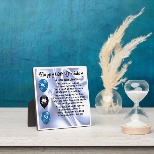 60. Geburtstag Vater Gedicht Plaque Fotoplatte (InSitu)