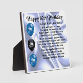 60. Geburtstag Vater Gedicht Plaque Fotoplatte (Vorderseite)