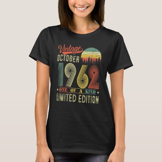 60. Geburtstag Vintag im Oktober 1962 T-Shirt (Vorderseite)