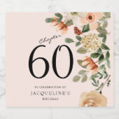 60. Geburtstag Vintag Schaumweinetikett (Einzelnes Label)