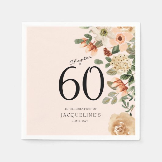 60. Geburtstag Vintag Serviette (Vorderseite)