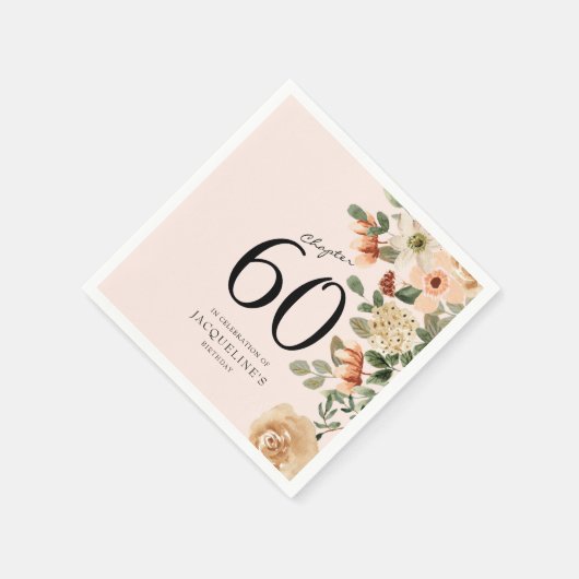 60. Geburtstag Vintag Serviette (Ecke)