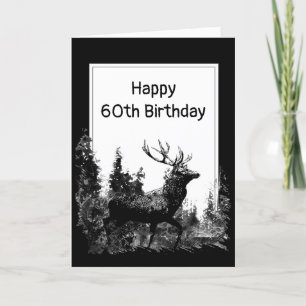60. Geburtstag Vintage-Hirsch Tier Karte