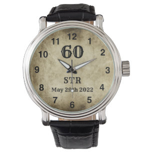 60. Geburtstag Vintage Initialen Uhr