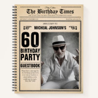 60. Geburtstag Vintage Zeitung Custom Gästebuch