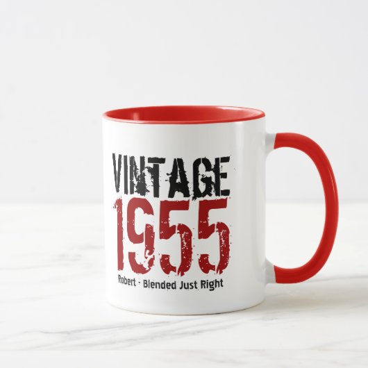 60. Geburtstag Vintages 1955 oder irgendein Jahr Tasse (Rechts)