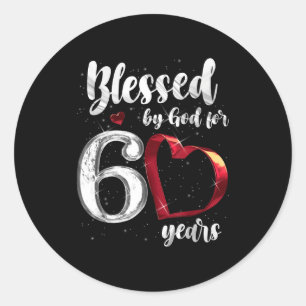 60. Geburtstag Von Gott Gesegnet Für 60 Jahre Gebu Runder Aufkleber