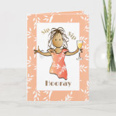 60. Geburtstag Weiblicher Cartoon Ethnisches Spric Karte (Vorderseite)