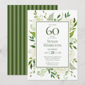 60. Geburtstag Weißer Hydrangeas Einladung (Vorne/Hinten)