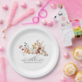 60. Geburtstag Weißkürbis Fall Blume Custom Pappteller (Party)