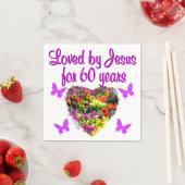 60. GEBURTSTAG WILD BLUME FOTO SERVIETTE (Beispiel)