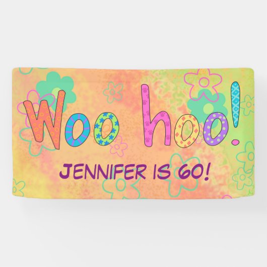 60. Geburtstag WooHoo Name Personalisierter Banner (Horizontal)