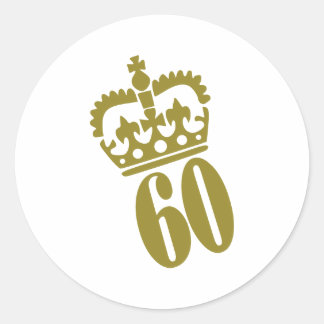 60. Geburtstag - Zahl - 60 Runder Aufkleber