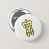 60. Geburtstag - Zahl - sechzig Button (Vorne & Hinten)
