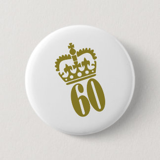 60. Geburtstag - Zahl - sechzig Button