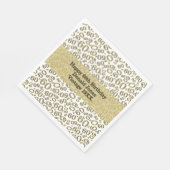 60. Geburtstag Zahlenmuster Gold und Weiß Serviette (Ecke)