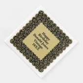 60. Geburtstag Zahlenmuster Scallops Schwarzes Gol Serviette (Ecke)