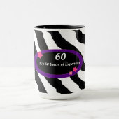 60. Geburtstag Zebra Fur Print Tasse (Zentrum)