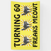 60. GEBURTSTAGlustige CAT-FAHNE Banner (Vertikal)