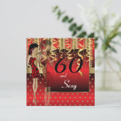 60. Geburtstags-Girl-Party-Bash Einladung (Stehend Vorderseite)