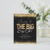 60. Geburtstags Gold Black Save the Date Postcard Postkarte (Stehend Vorderseite)