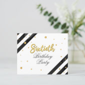 60. Geburtstags-Gold-Glitzer Geburtstagsparty (Stehend Vorderseite)