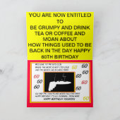 60. GEBURTSTAGS-KARTE KARTE (Innenseite)