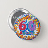 60. Geburtstags-Knopf Button (Vorne & Hinten)