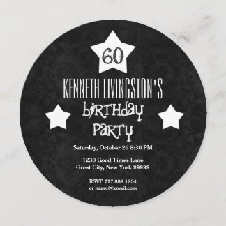 60. Geburtstags-Party-Doppelt-Kreis-Weiß hat W60D Einladung