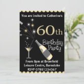 60. Geburtstags-Party Einladung (Stehend Vorderseite)