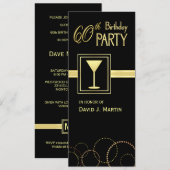60. Geburtstags-Party Einladungen - (Vorne/Hinten)
