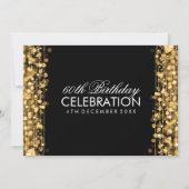 60. Geburtstags-Party-Glitzern-Gold Einladung (Rückseite)