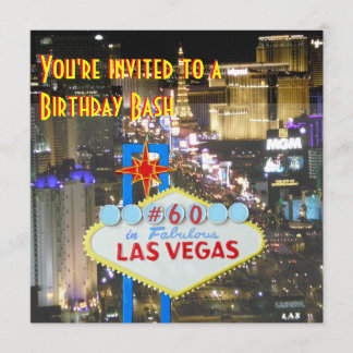 60. Geburtstags-Party Las Vegas Einladung