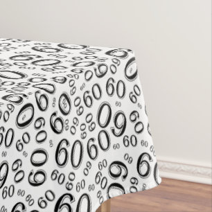60. Geburtstags-Party-Thema, Schwarzweiss Tischdecke