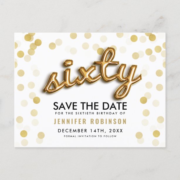 60 Geburtstag Save the Date Karten Zazzle.de